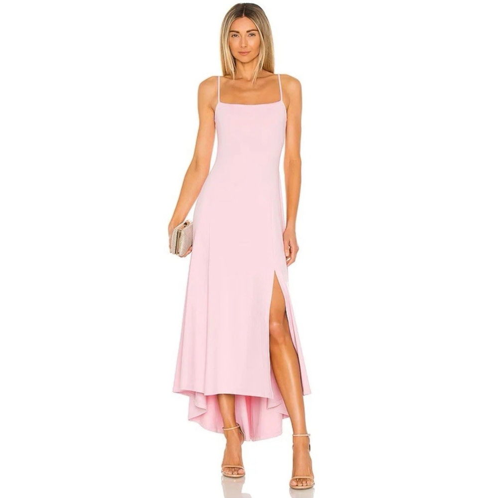 Susana Monaco Revolve Ponte Hi Low Maxi Dress Pink Cocktail Party Resort $198